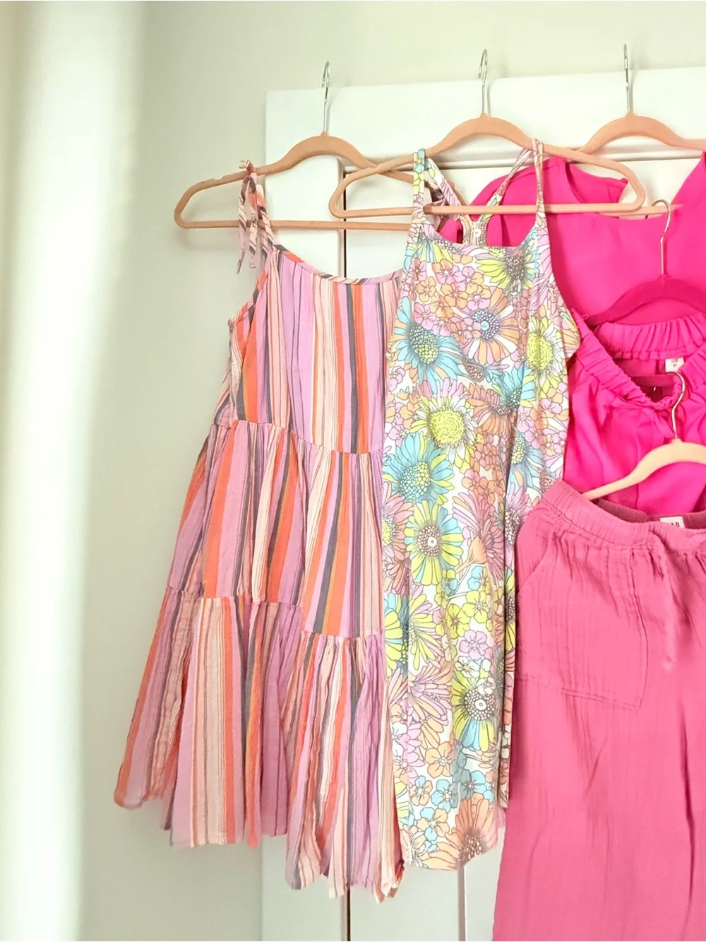 Girls Mixed Clothing Set - Pink, Light Blue & Multi Floral Pieces